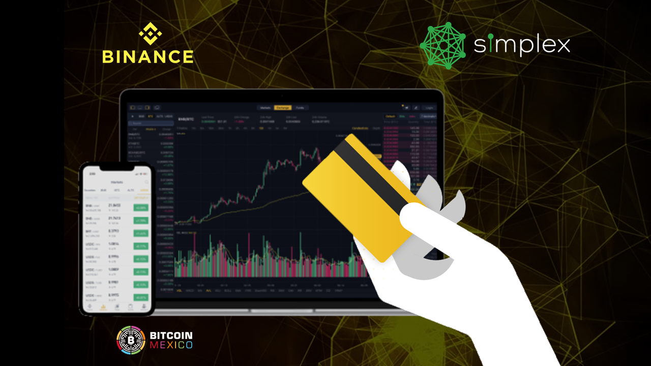 Asociación Binance-Simplex permitirá pagos con tarjeta de crédito