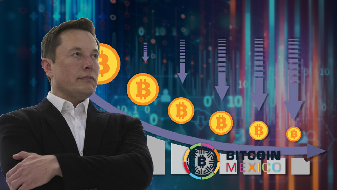 Caída de Bitcoin para luego de rectificación de Elon Musk